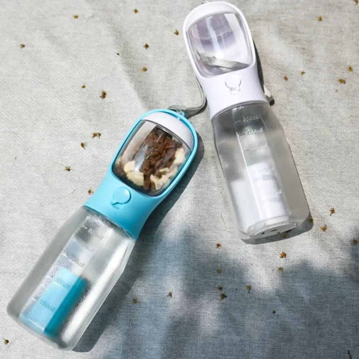 3-in-1 Pet Water & Food Bottle with Waste Bag Holder - All-in-One Walking Essential